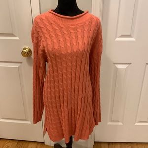 Forelli Orange Mock Neck Cable Knit Sweater- Size 3X